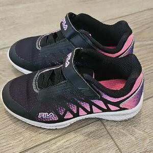 Fila Kids Black and Pink Sneakers